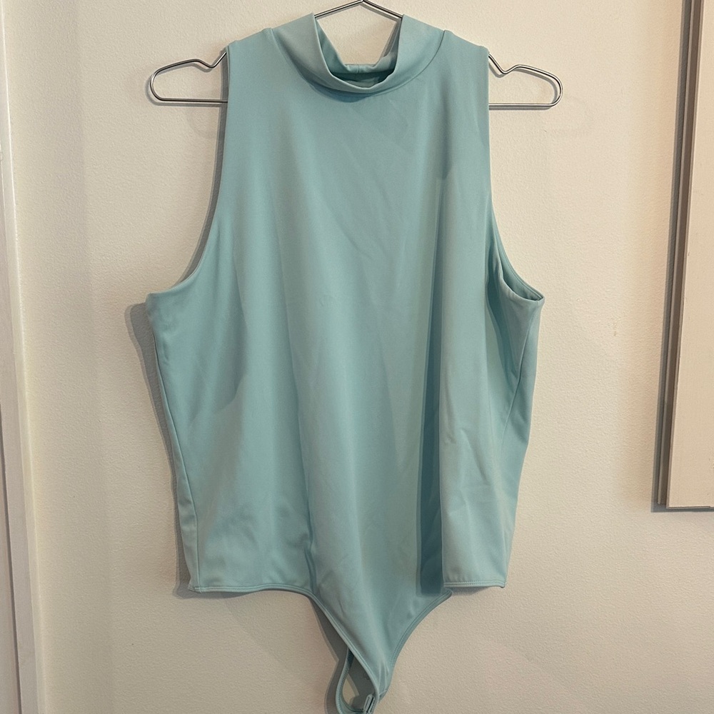 Express Light Blue Sleeveless Bodysuit